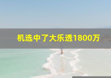 机选中了大乐透1800万