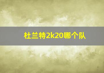 杜兰特2k20哪个队