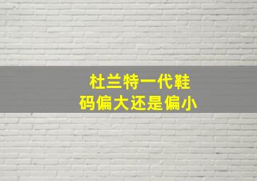 杜兰特一代鞋码偏大还是偏小