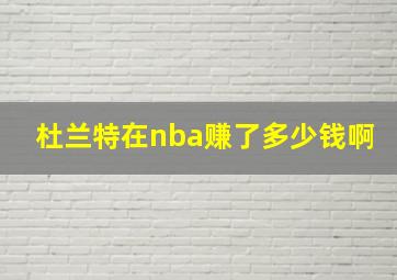 杜兰特在nba赚了多少钱啊