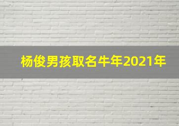 杨俊男孩取名牛年2021年