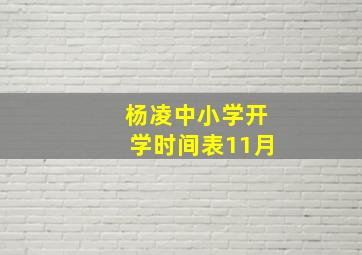 杨凌中小学开学时间表11月