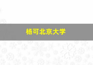 杨可北京大学