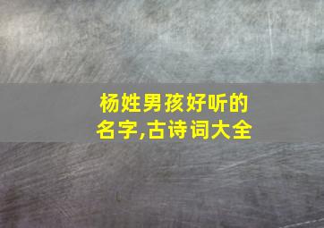 杨姓男孩好听的名字,古诗词大全