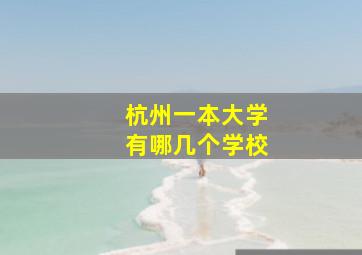 杭州一本大学有哪几个学校