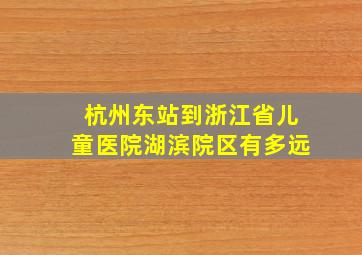 杭州东站到浙江省儿童医院湖滨院区有多远