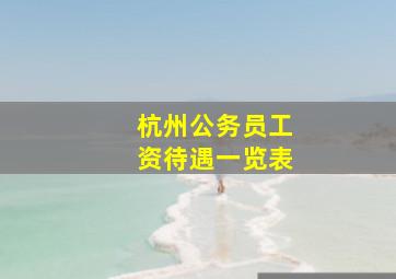 杭州公务员工资待遇一览表