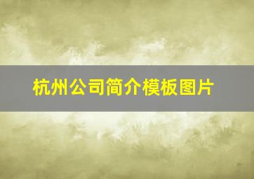 杭州公司简介模板图片