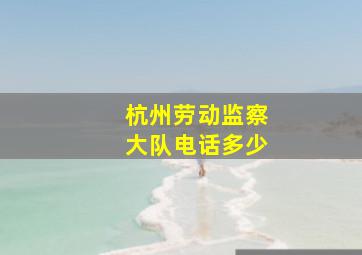 杭州劳动监察大队电话多少