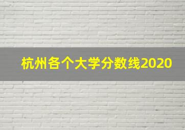 杭州各个大学分数线2020