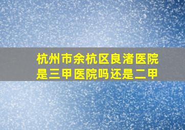 杭州市余杭区良渚医院是三甲医院吗还是二甲