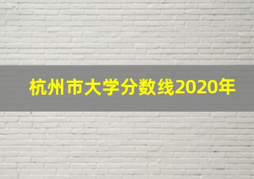 杭州市大学分数线2020年