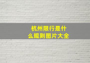 杭州限行是什么规则图片大全