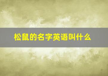 松鼠的名字英语叫什么