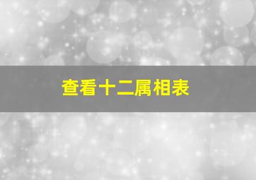 查看十二属相表