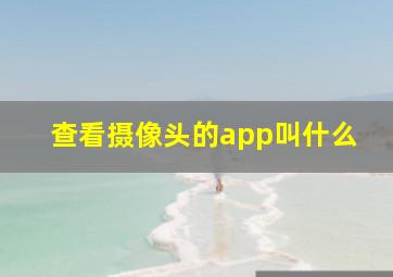 查看摄像头的app叫什么