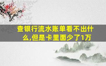 查银行流水账单看不出什么,但是卡里面少了1万