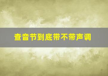 查音节到底带不带声调