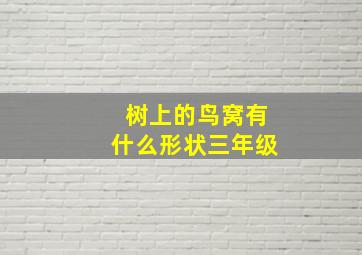 树上的鸟窝有什么形状三年级