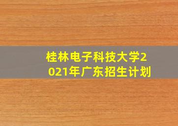 桂林电子科技大学2021年广东招生计划