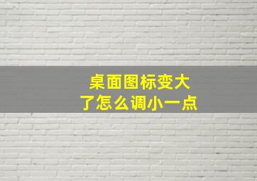 桌面图标变大了怎么调小一点