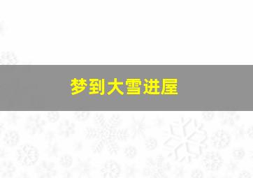 梦到大雪进屋