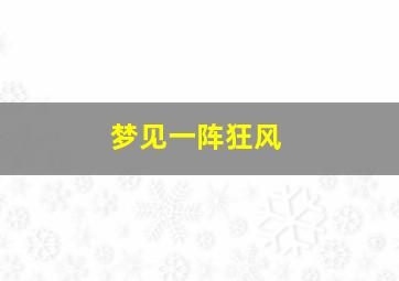 梦见一阵狂风