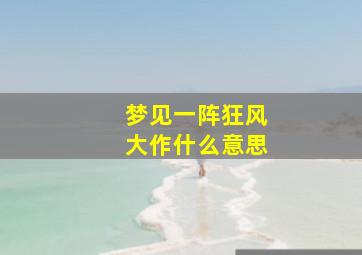 梦见一阵狂风大作什么意思