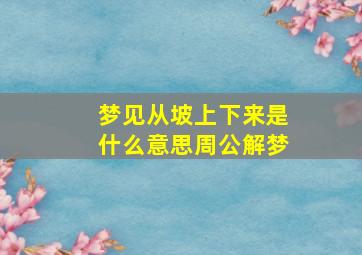 梦见从坡上下来是什么意思周公解梦