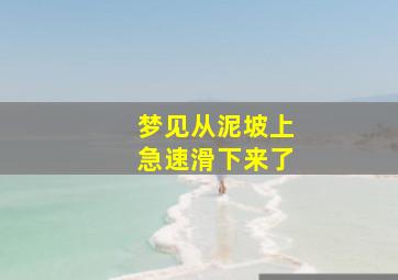 梦见从泥坡上急速滑下来了