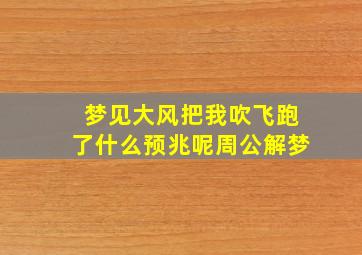 梦见大风把我吹飞跑了什么预兆呢周公解梦