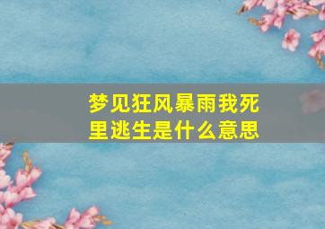 梦见狂风暴雨我死里逃生是什么意思