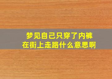 梦见自己只穿了内裤在街上走路什么意思啊