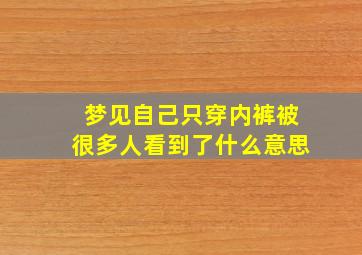 梦见自己只穿内裤被很多人看到了什么意思