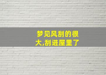 梦见风刮的很大,刮进屋里了