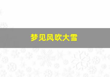 梦见风吹大雪