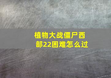 植物大战僵尸西部22困难怎么过