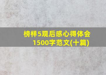 榜样5观后感心得体会1500字范文(十篇)