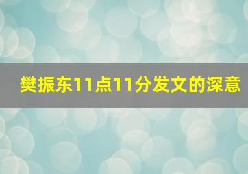 樊振东11点11分发文的深意