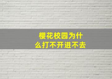 樱花校园为什么打不开进不去