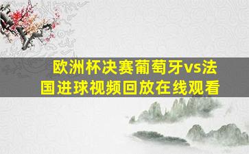 欧洲杯决赛葡萄牙vs法国进球视频回放在线观看