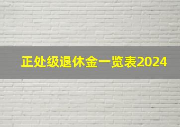 正处级退休金一览表2024