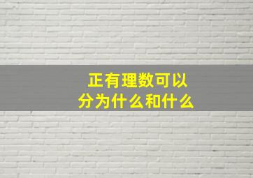 正有理数可以分为什么和什么