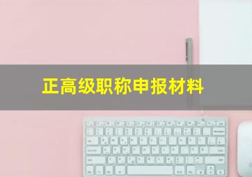 正高级职称申报材料