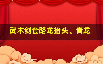 武术剑套路龙抬头、青龙