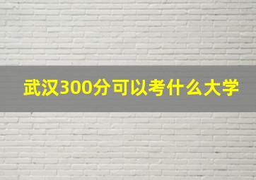 武汉300分可以考什么大学