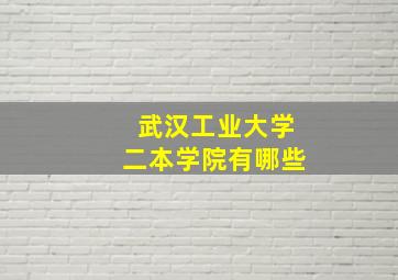 武汉工业大学二本学院有哪些