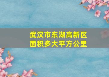 武汉市东湖高新区面积多大平方公里