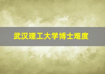 武汉理工大学博士难度