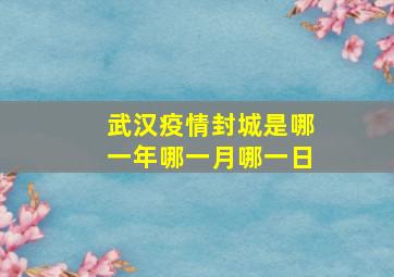 武汉疫情封城是哪一年哪一月哪一日